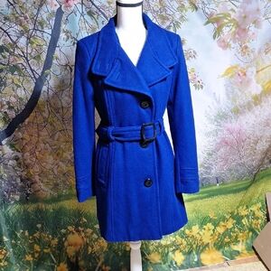 Giacca Women's Blue Belted Coat Size M